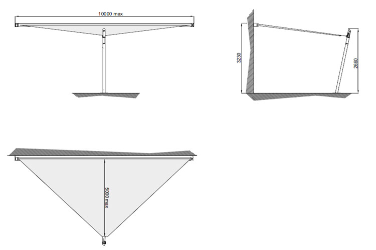 Voile d'ombrage rectangulaire Kheope - modèle K6